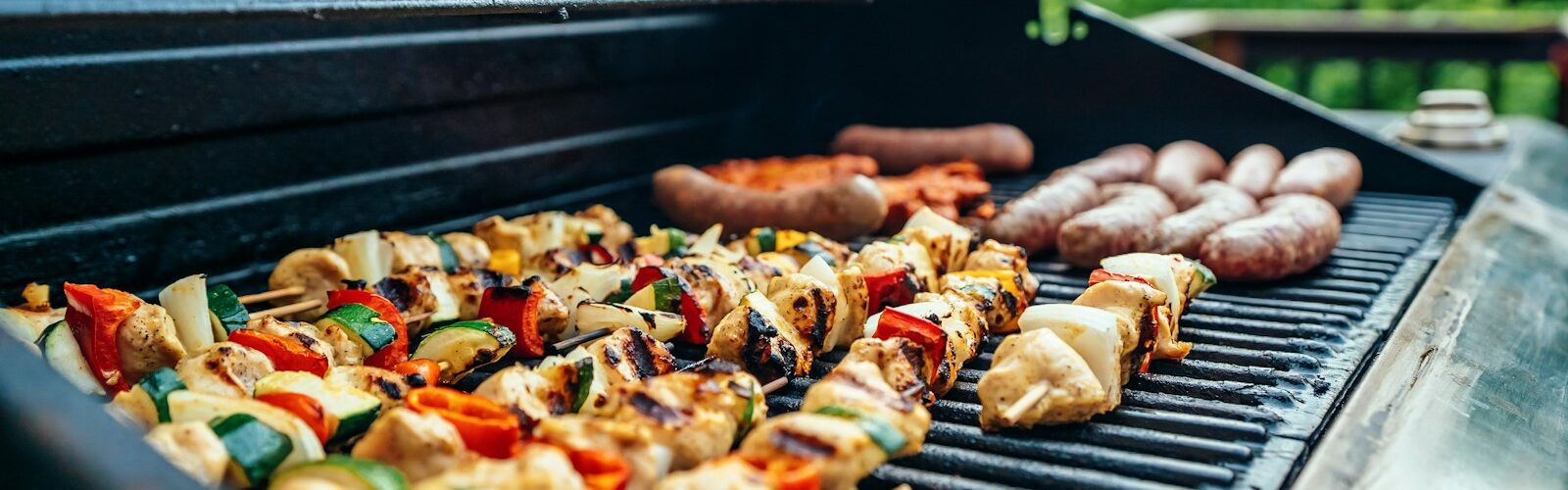 grilled barbecues on black and gray grill