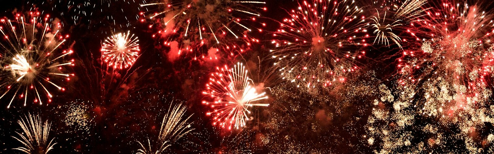 yellow and red fireworks