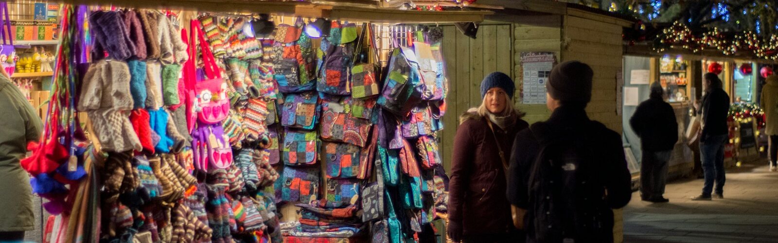 person walking near store